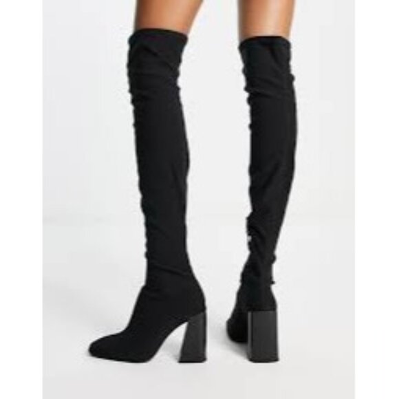Over-The-Knee Platform Heeled Boots In Black For Women 38 - Picture 1 of 10